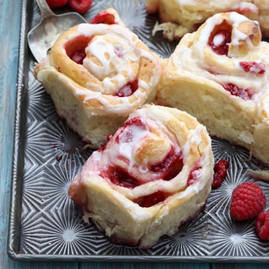 Raspberry Lemon Sticky Buns