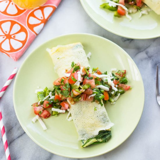 Spinach Omelette Crepes