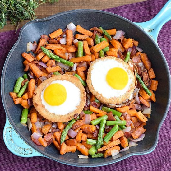 Sweet Potato and Asparagus Hash