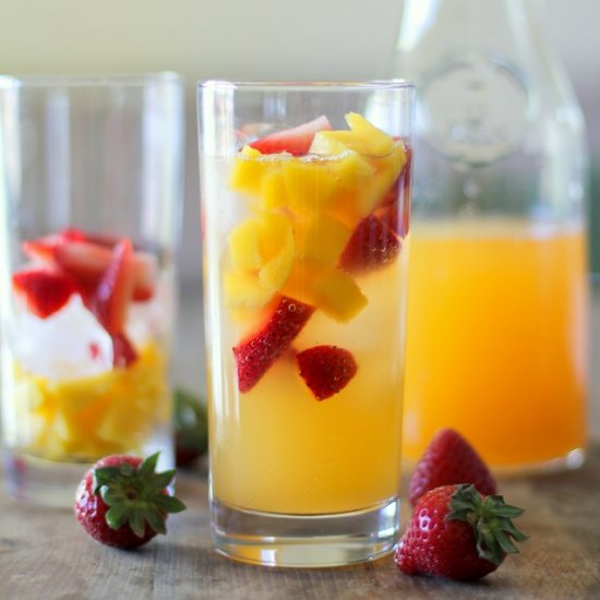 Strawberry Mango Kombucha Mocktails