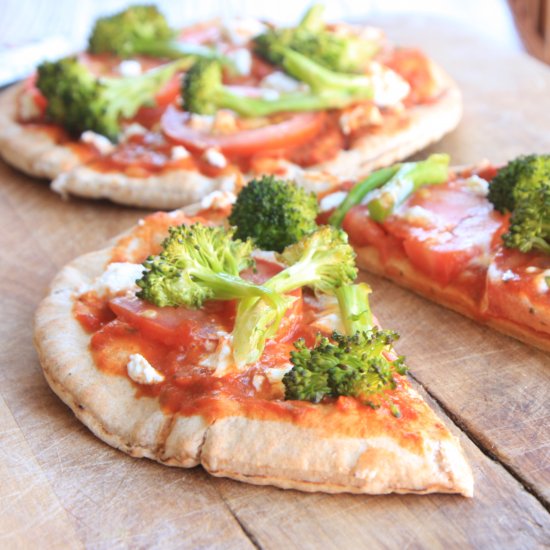 Smoked Broccoli Goat Cheese Pizza