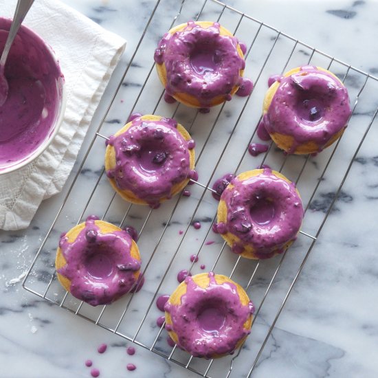 Doughnuts with Blueberry Glaze