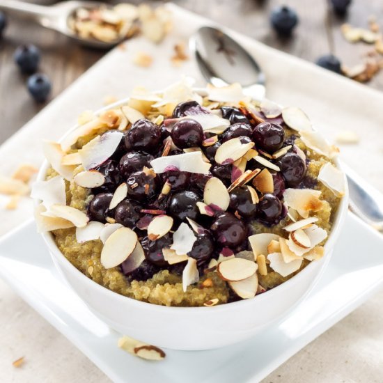 Roasted Blueberry Quinoa Bowls