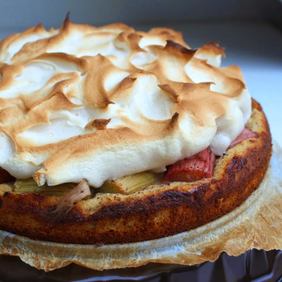 Rhubarb Meringue Cake