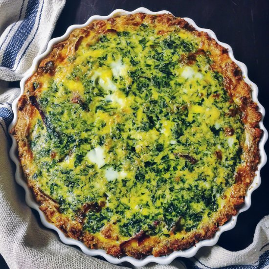 Spinach Turkey Bacon Quiche