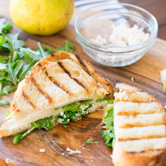 Pear Goat Cheese + Arugula Panini