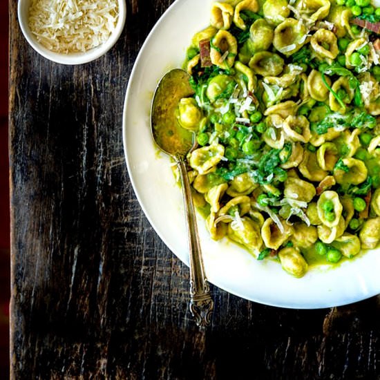 Spelt Orecchiette with Spring Peas