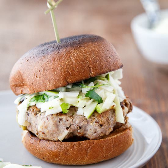 Rosemary Apple Chicken Burgers