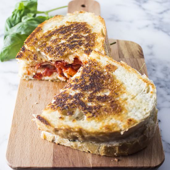 Vegan Margherita Pizza Grilled Cheese