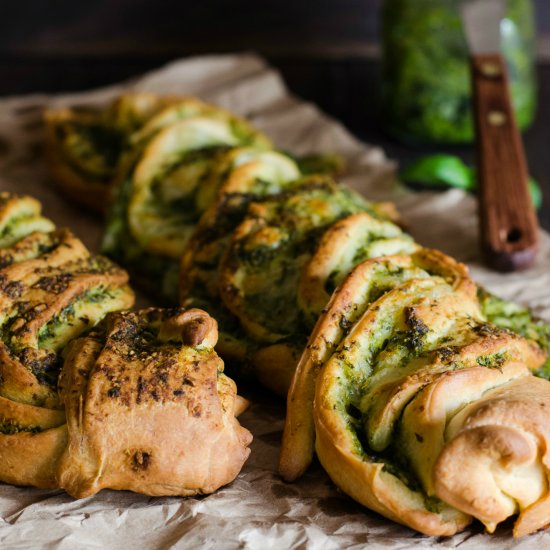 Braided Basil Pesto Bread