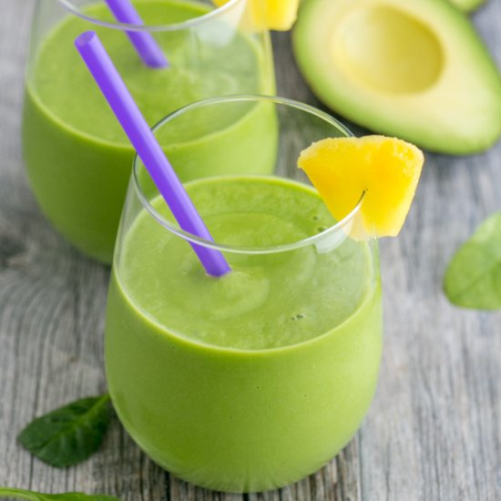 Pineapple Avocado Green Smoothie