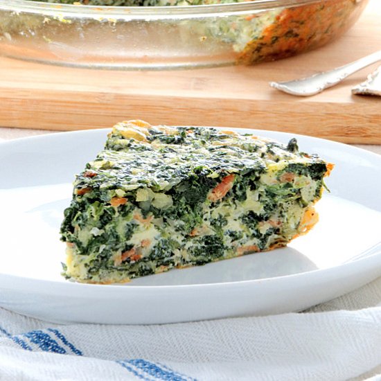 Spinach & Bacon Crustless Quiche