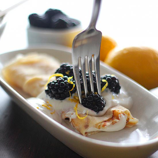 Honey Lemon Greek Yogurt Crepe