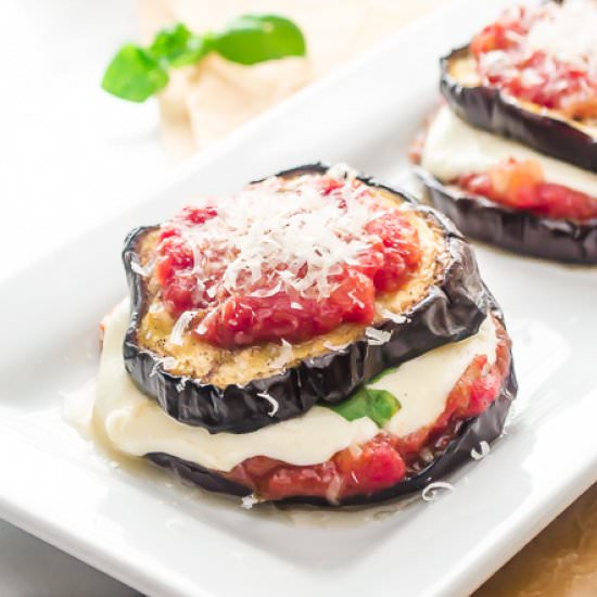 Grilled Eggplant Parmesan Stacks