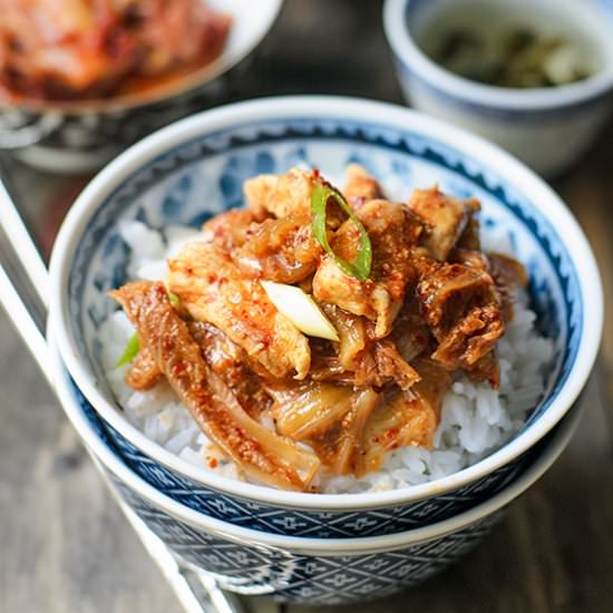 Chicken and Kimchee stir-fry