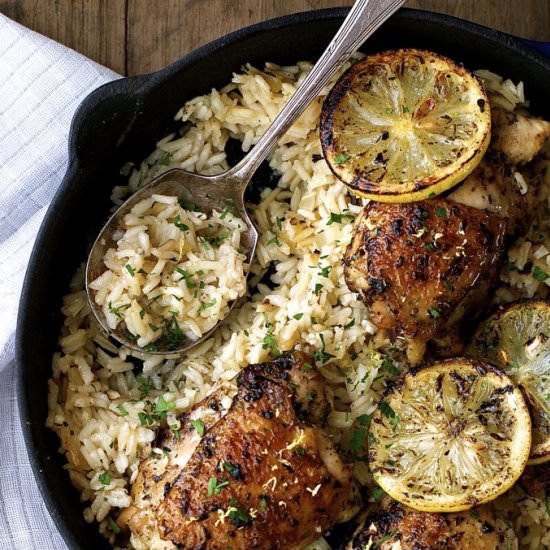 One Pot Greek Chicken w/Lemon Rice