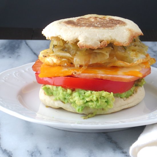 Egg cheese and avocado sandwich