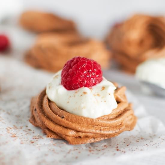 Paleo chocolate meringue nests