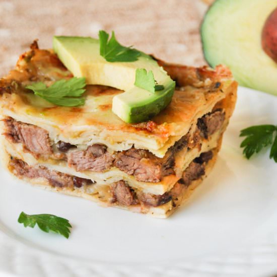 Grilled Steak Enchilada Bake