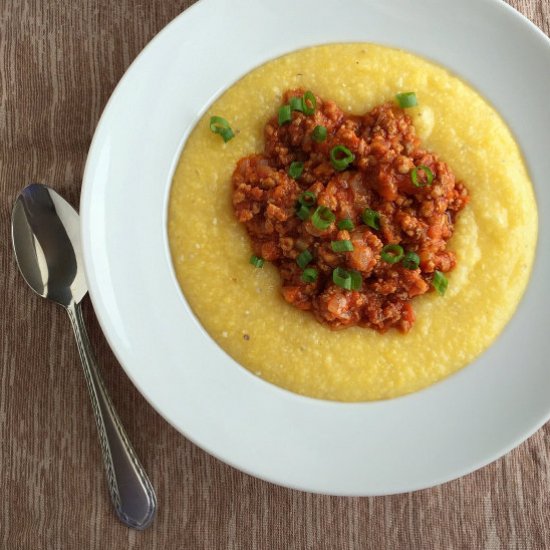 Smokey Sloppy Joe Creamy Polenta