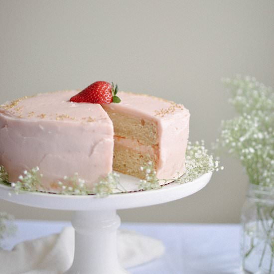 Fresh Strawberry Rhubarb Cake