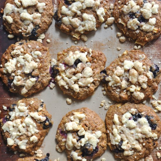 Apple & Blueberry Crumble Cookies