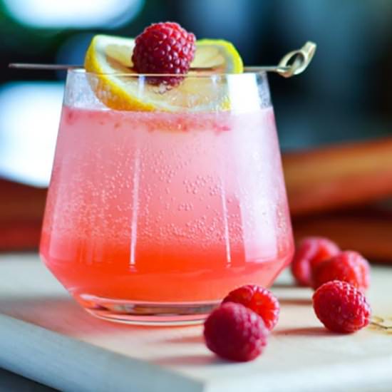 Rhubarb and Raspberry Collins