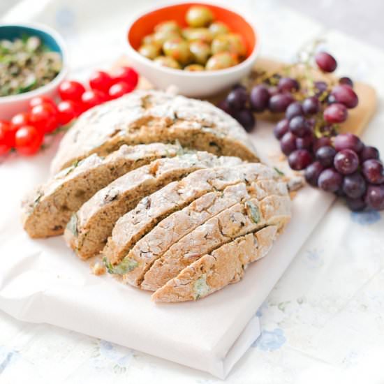 Almond, Raisin and Basil Soda Bread