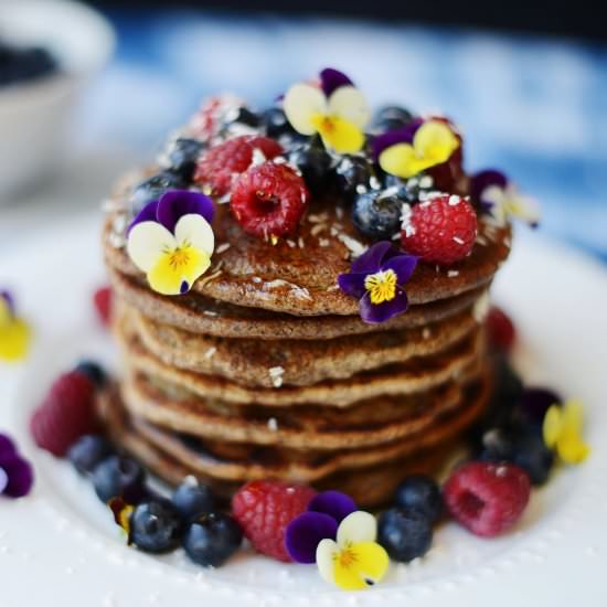 Banana Oat Buckwheat Pancakes V&GF