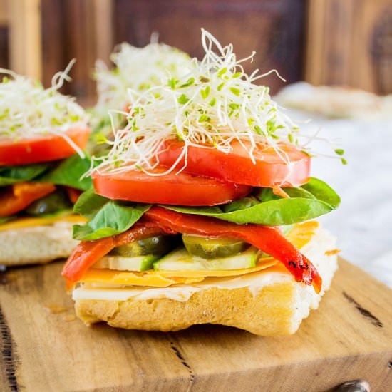 Stacked Veggie Sandwiches