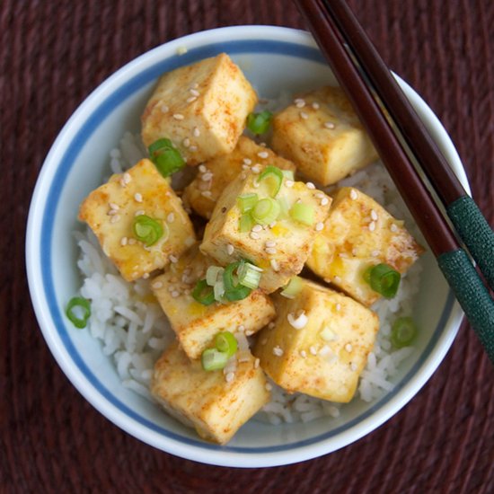 Roasted Tofu in Lemon Sauce