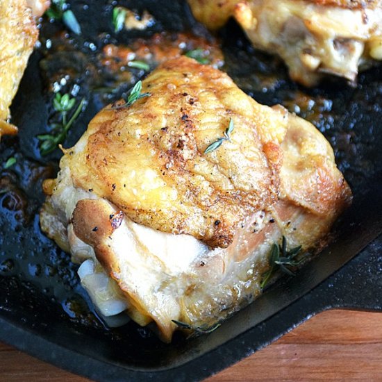 Pan Roasted Chicken Thighs