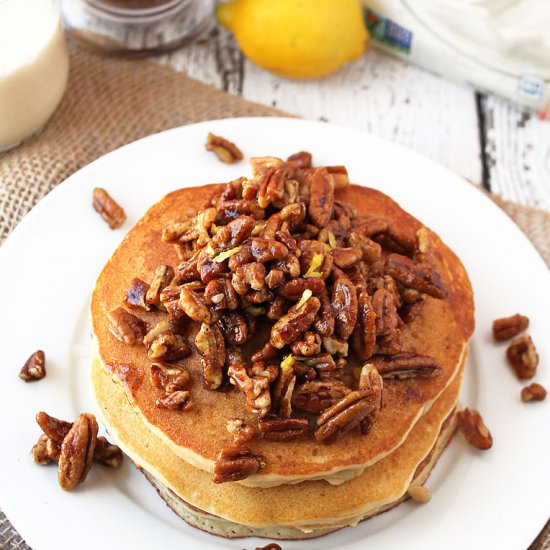 Gluten Free Lemon Pecan Pancakes