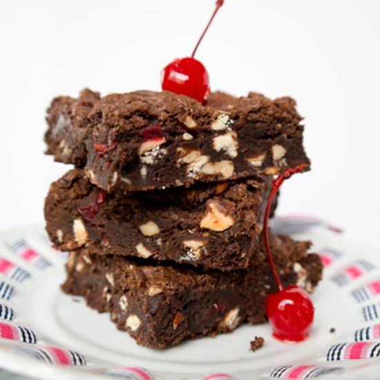 Maraschino Cherry Almond Brownie