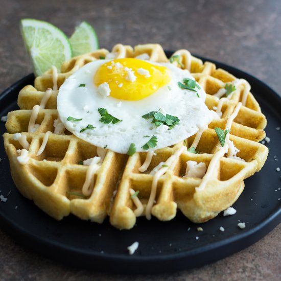 Elote-Style Cornbread Waffles