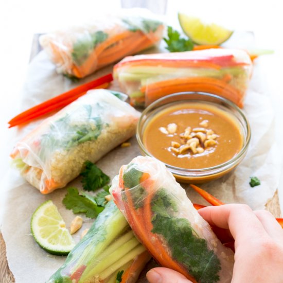 Shrimp Quinoa Spring Rolls