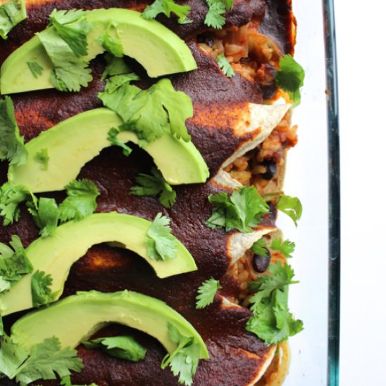 Vegan Burrito Bowl Enchiladas