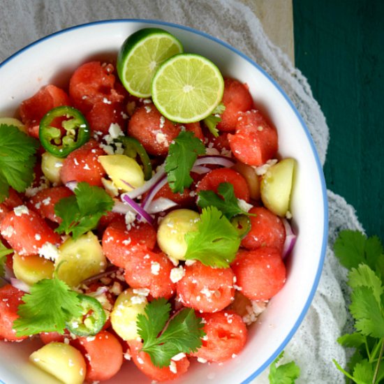 Refreshing Cucumber-Watermelon Salad