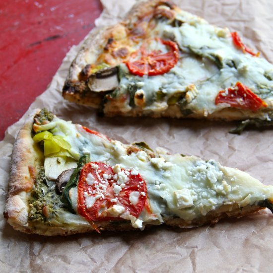 Vegetarian Mediterranean Pizza