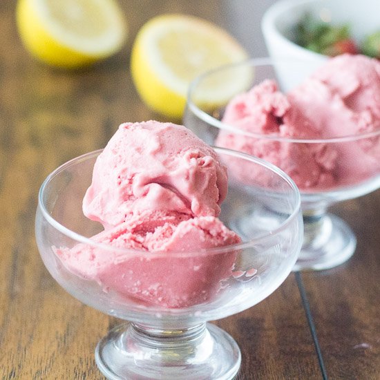 Strawberry Lemonade Ice Cream Paleo