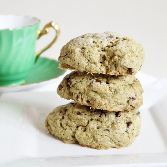 Mint Matcha Chocolate Chip Scones