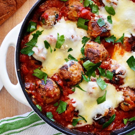 Baked Parmesan Turkey Meatballs