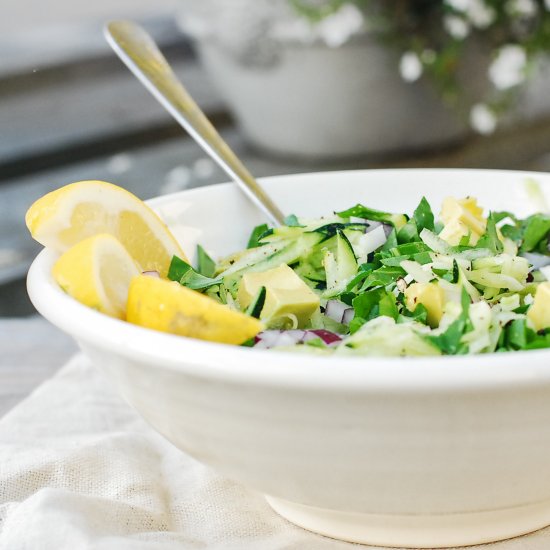 Raw Zucchini Salad With Avocado