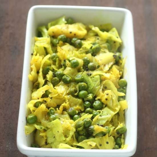 Cabbage and Green Pea Stir Fry