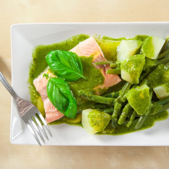 Salmon with Pesto Sauce