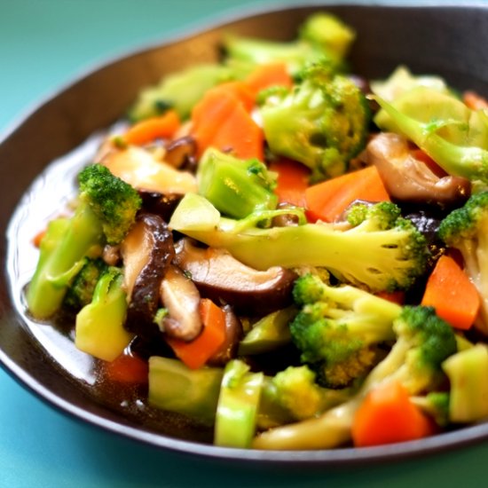 Broccoli Carrot & Mushrooms Stirfry