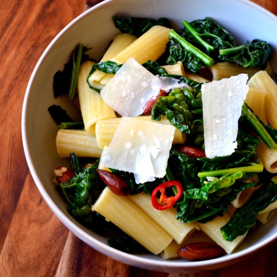 Cavolo Nero With Pasta and Almonds