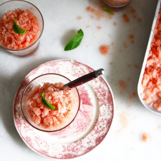 Lychee and Watermelon Granita