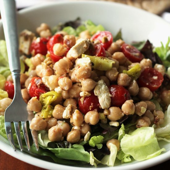 Mediterranean Chickpea, Feta Salad