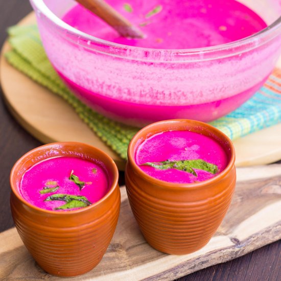 Beetroot Chaas (Salty Lassi)